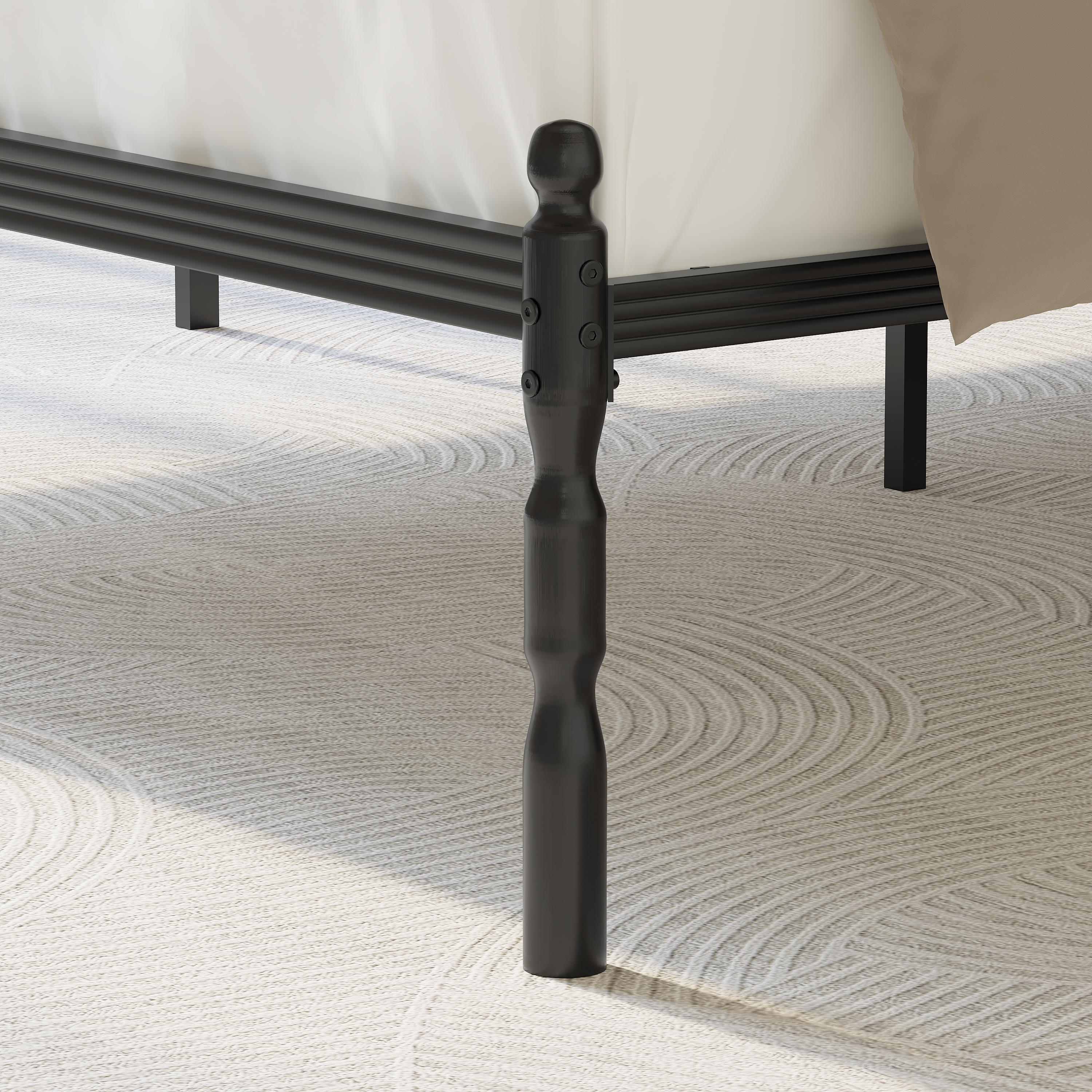 QUEEN Size Vintage Roma Bed Frame with 14 Inches Heavy Duty Sturdy Platform Anti-Slip Design Easy Assembly No Box Spring Needed Safe Rounded Columns Modern Noise-Free Design Ample Storage