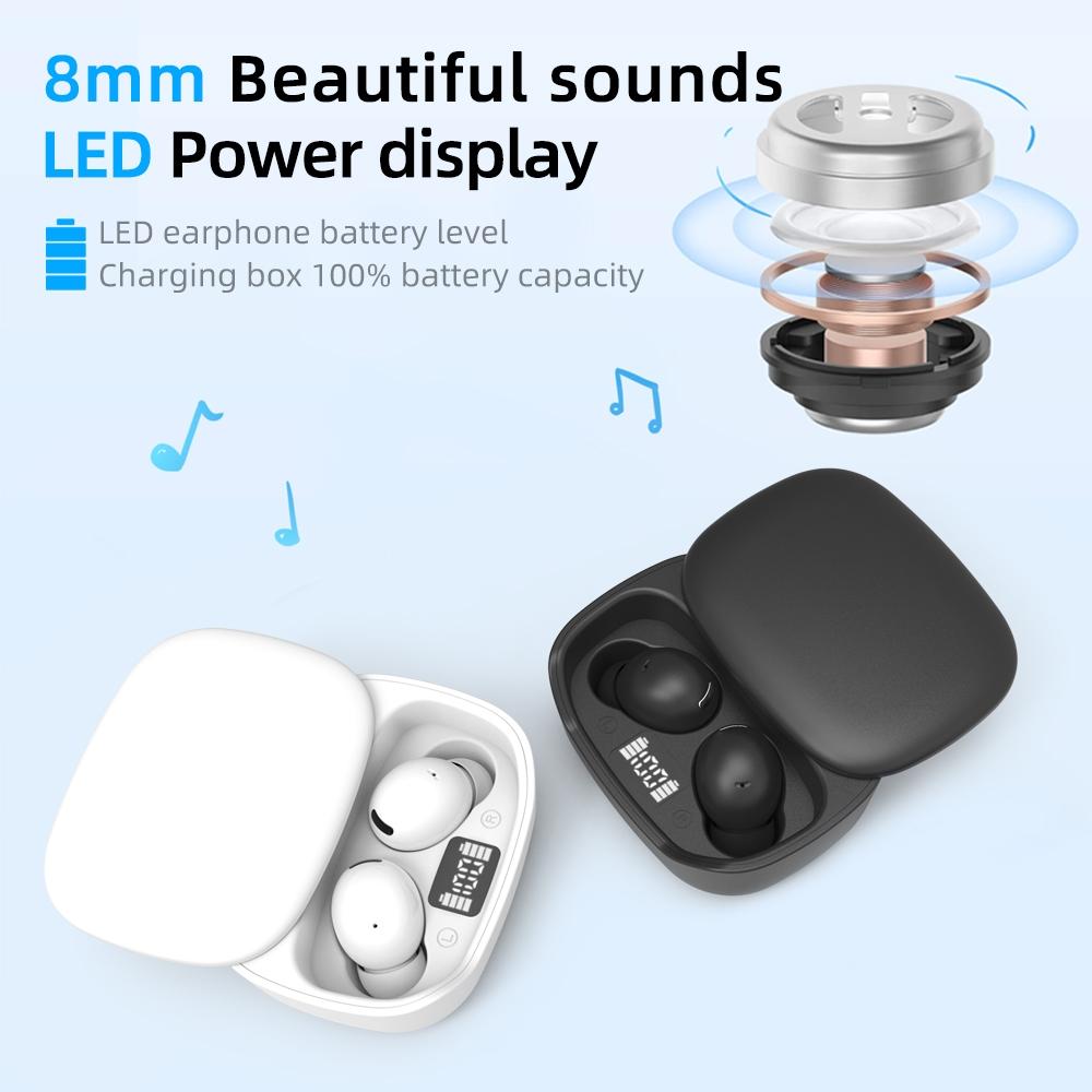 Wireless Earphone, In-ear Design Earphone with Charging Case, Noise Cancelling Headphone for Gaming, Sports, Office, Home, Audio, Earbuds Wireless, TWS Earbuds, Sliding cover charging case with LED battery level indication Headset