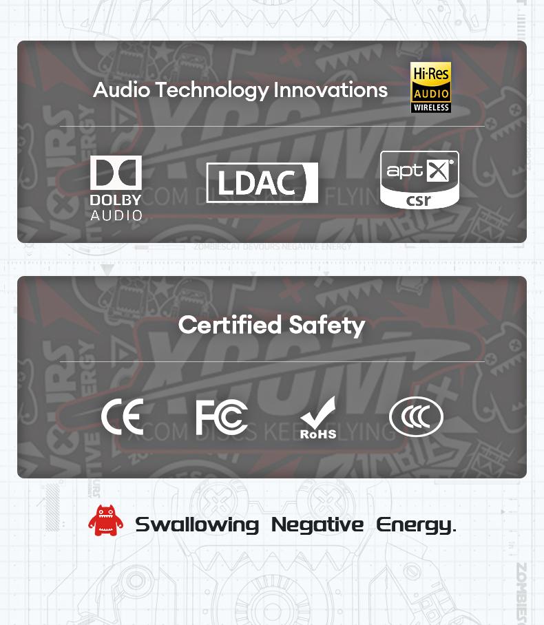 ZOMBIESCAT B5 In-Ear Wireless Headphones with Bluetooth 5.4, ANC TWS Earbuds with RGB Ambient Lighting, Ergonomic Comfort Design, IPX4 Waterproof, Audio Wireless Headsets for Music & Phone Calls