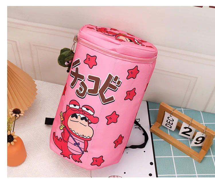 Crayon Shin-Chan Same Style Cute Backpack Crocodile Biscuit Backpack Top Zipper Badminton Racket Bag Portable Large Capacity Bag