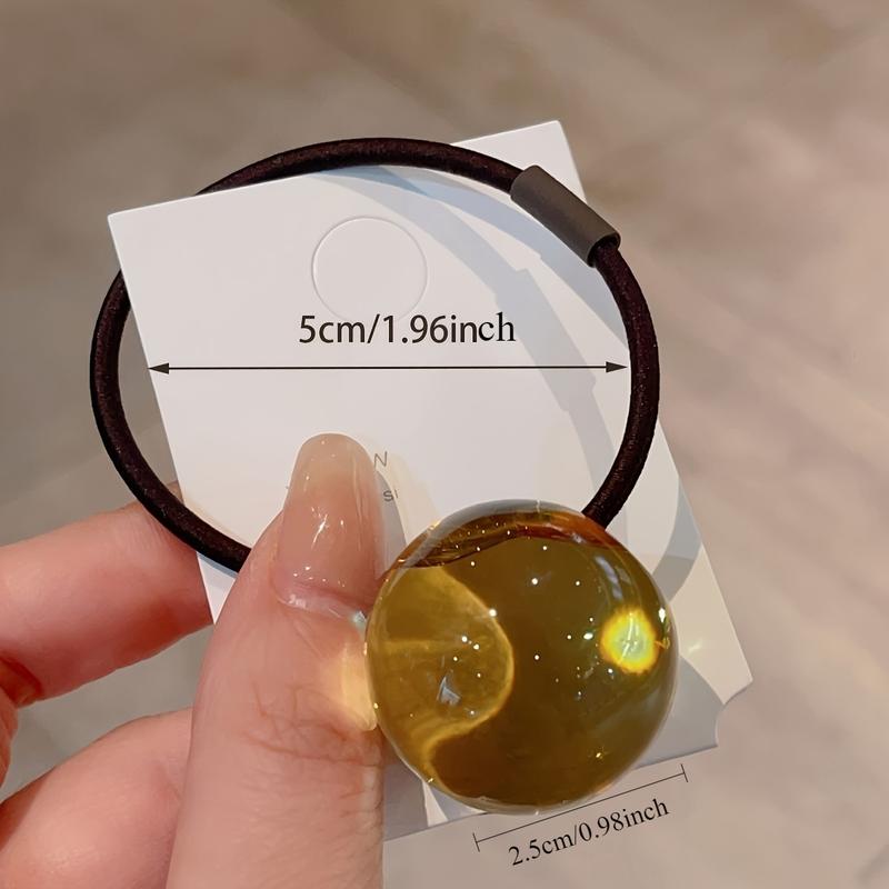 5 Pcs Adorable Beaded Hair Ties - Elastic Ponytail Holders, Colorful Hair Accessories for Women, Ideal Christmas Gift, Fashionable Daily Wear