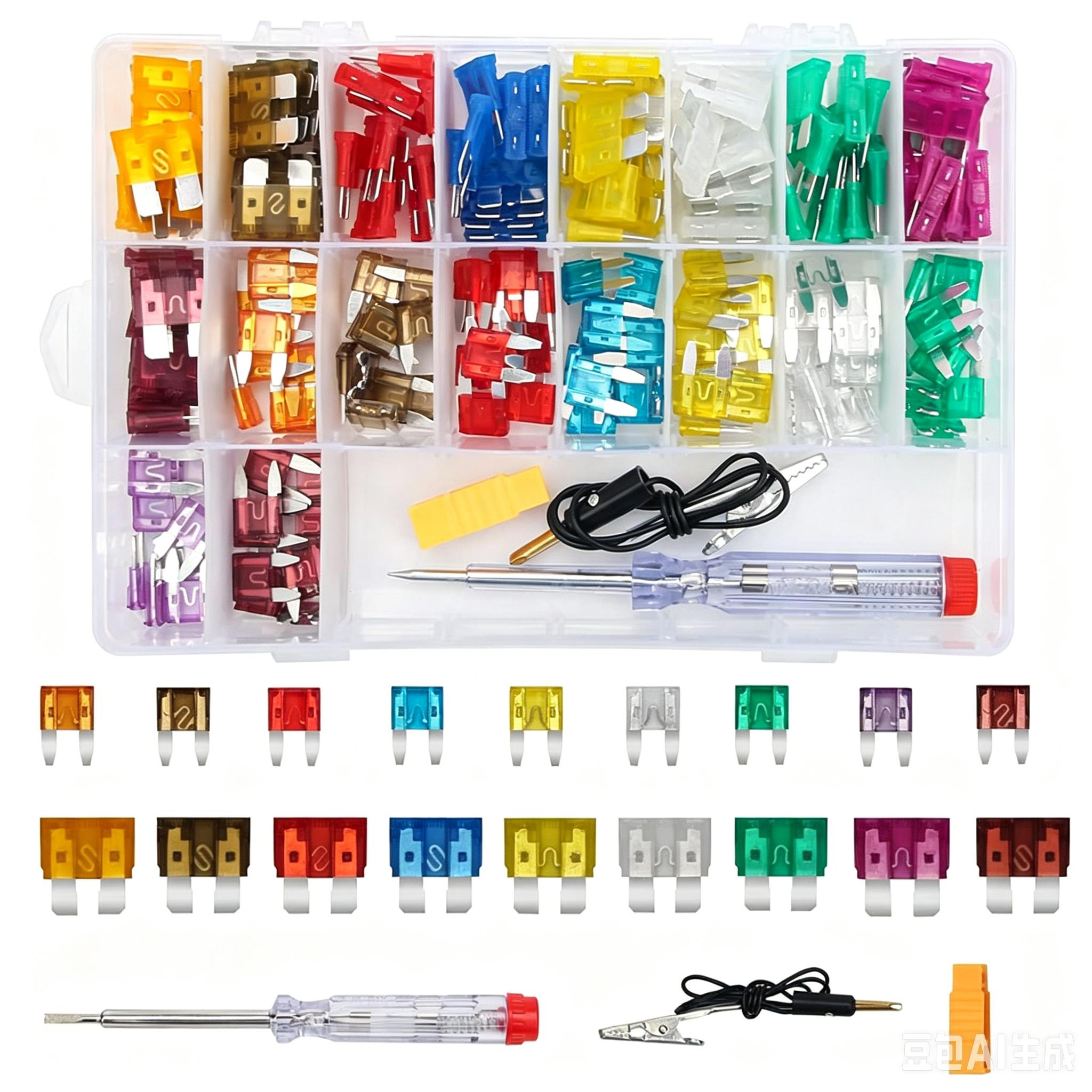306PCS&Car Blade Fuse Assortment Set withAssorted Car Blade Fuses in Colorful PlasticPallets for Automotive﻿