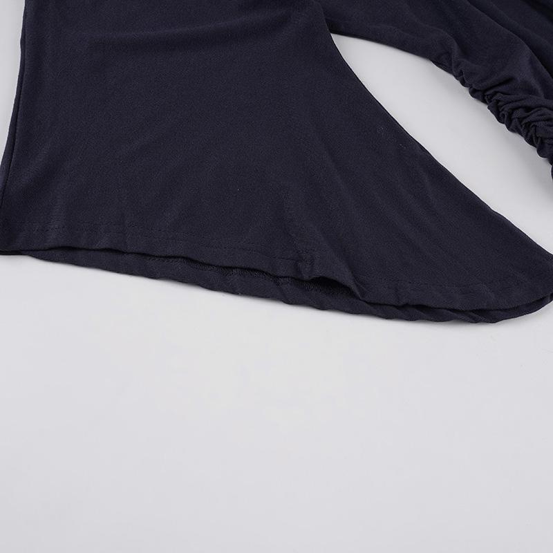 Women's Street Style Vintage Beaded Asymmetrical Batwing Sleeve Top, Fitted Waist Retro Shirt for Spring & Fall Casual Wear, Casual Classy Top