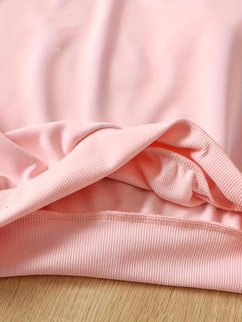 Halloween Christmas Kp Cool Girl Pattern Print 2-Piece Set, Power Girl Outfit, Girls' Casual Sportswear, Comfortable Elastic Waist Pants, Spring Fall Winter