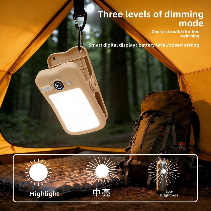Solar Outdoor Portable Clip Lamp, Compact Camping Light with 3 Levels Brightness, Clip Mount for Wild Fishing Long-Lasting Use