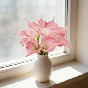 8 Pink Daffodil Flower Set Strong Realism Perfect for Projects Mother's Day Easter Home Kitchen Decoration Wedding Bouquet Office Spring Decor