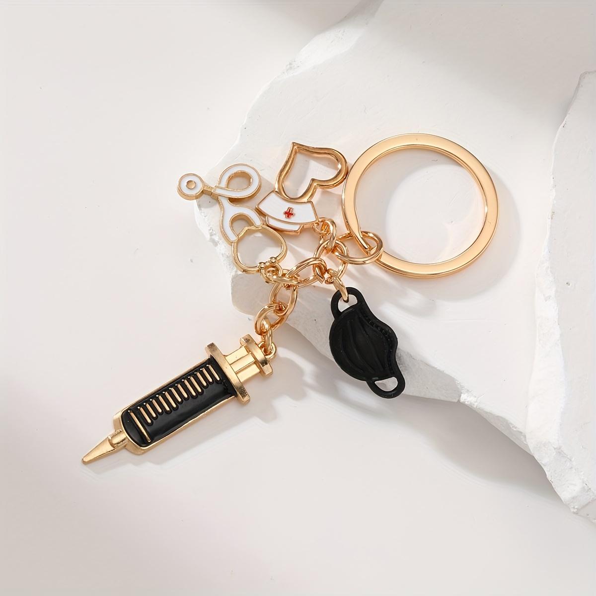 1pc Alloy Oil Drop Nurse Cap Keychain, Doctor Medical Staff Keyring, a Gift for Doctors