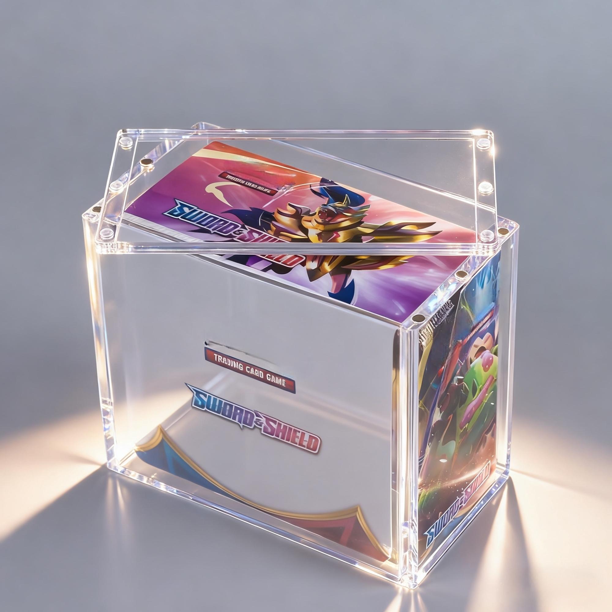 Acrylic Stackable Display Box, Elite Training Gift Box, Transparent Magnetic Closure, Suitable for Trading Cards, Collectibles, Sports Memorabilia, Trade Card Box