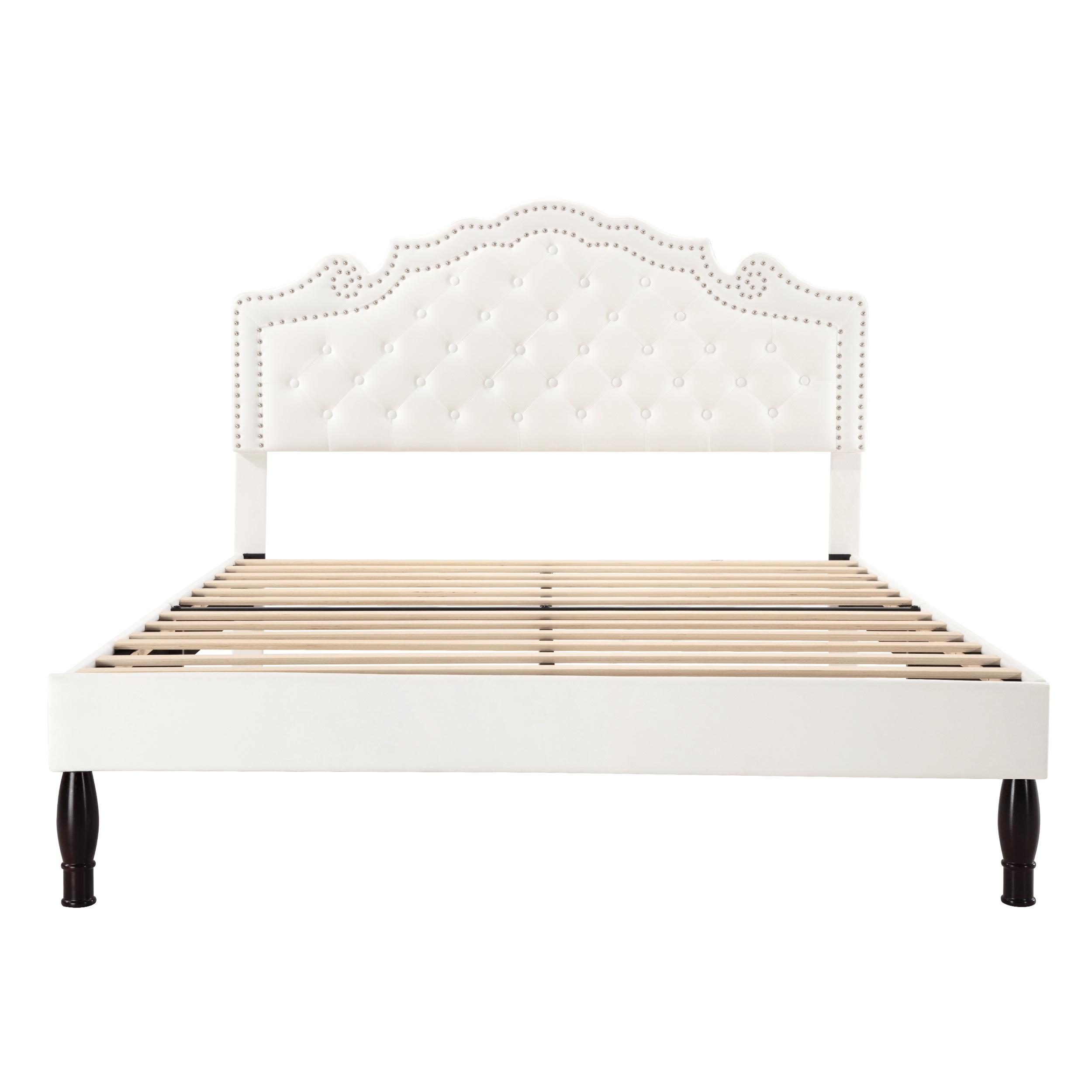 MUTICOR Royal Style Bed Frame with Adjustable Velvet Tiara Headboard【Frame Only No Mattress】 Upholstered Button Tufted Design,Wood Slats Support, No Box Spring Needed，Full/King/Queen Bed Frame #TikTokShopBlackFriday #ChristmasGifts