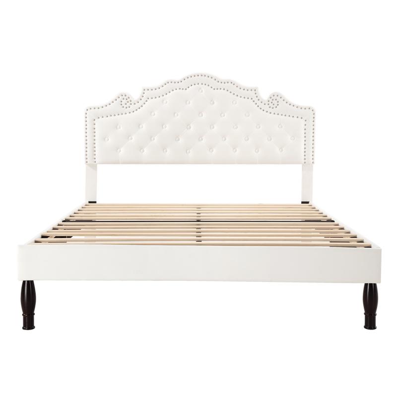 MUTICOR Royal Style Bed Frame with Adjustable Velvet Tiara Headboard【Frame Only No Mattress】 Upholstered Button Tufted Design,Wood Slats Support, No Box Spring Needed，Full/King/Queen Bed Frame #TikTokShopBlackFriday #ChristmasGifts
