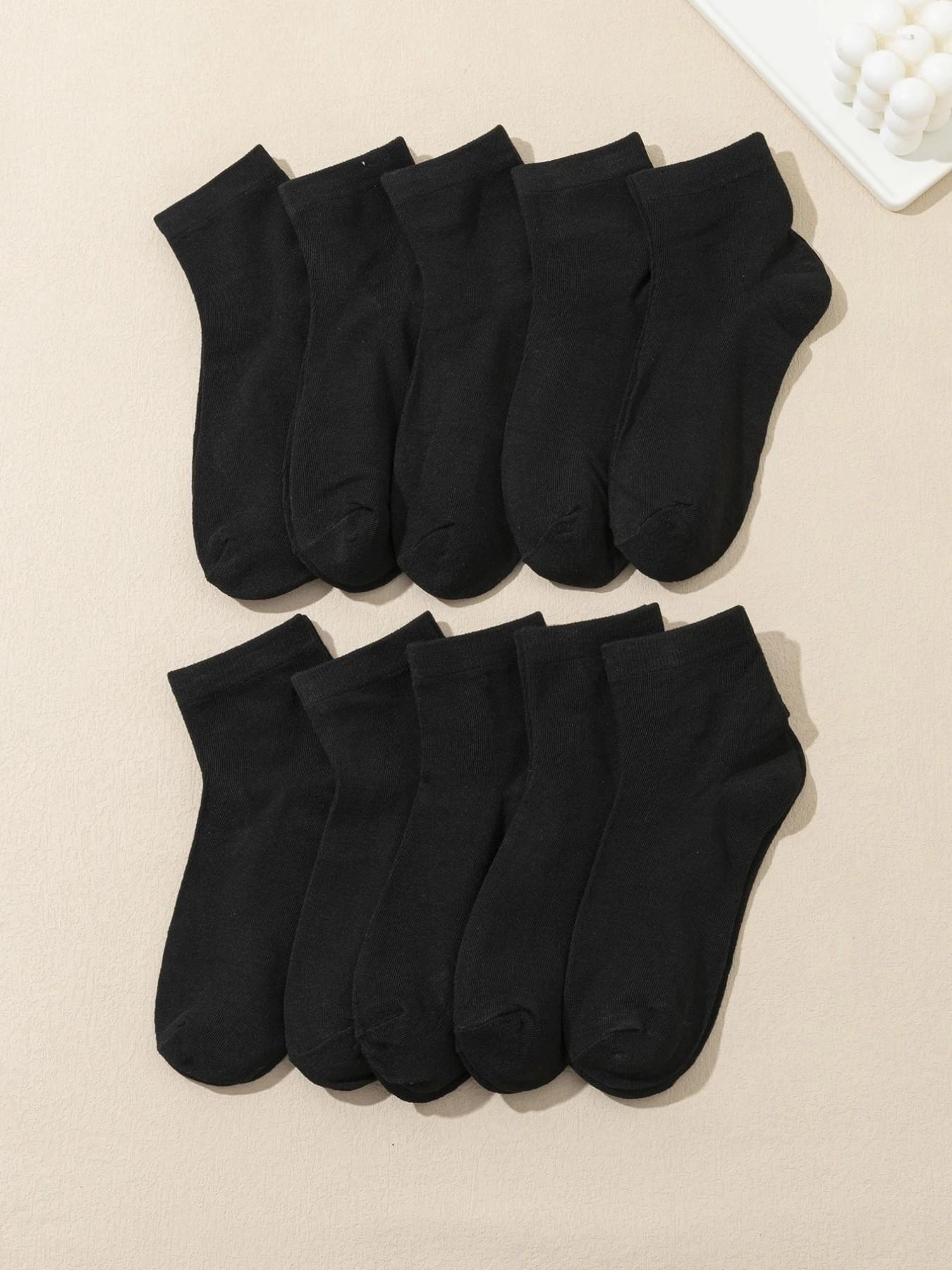 Women's Lightweight Breathable Ankle Socks, Sock Sets, Basic, Solid, 5/10 Pairs, Plain Design, Minimalist, Soft Comfort Fit, Casual Daily Wear, All Seasons, Aesthetic, Womenswear