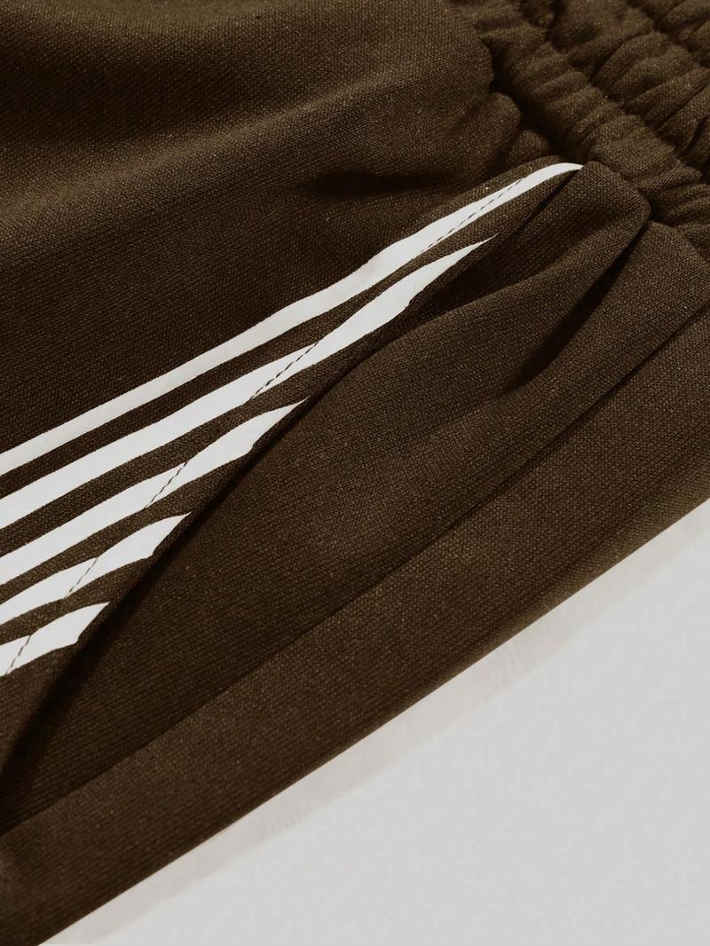 Women's Wide-Leg Track Pants, elastic drawstring waist with contrast side stripes and "THE STAR" logo print, relaxed fit for streetwear, dance and casual daily wear, available in multiple colors