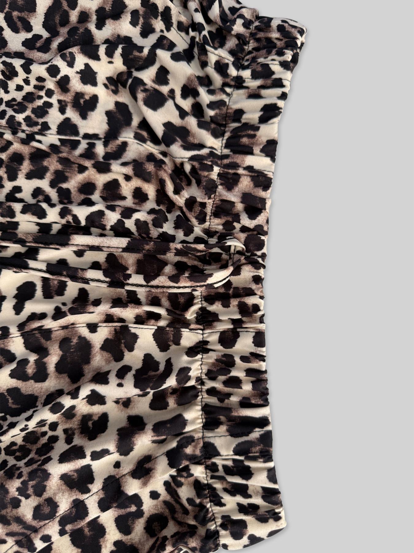 Women's leopard print woven trousers with pockets and laces straight-leg fitted pants, suitable for women, fashionable and versatile, suitable for casual travel, daily wear, outdoor activities