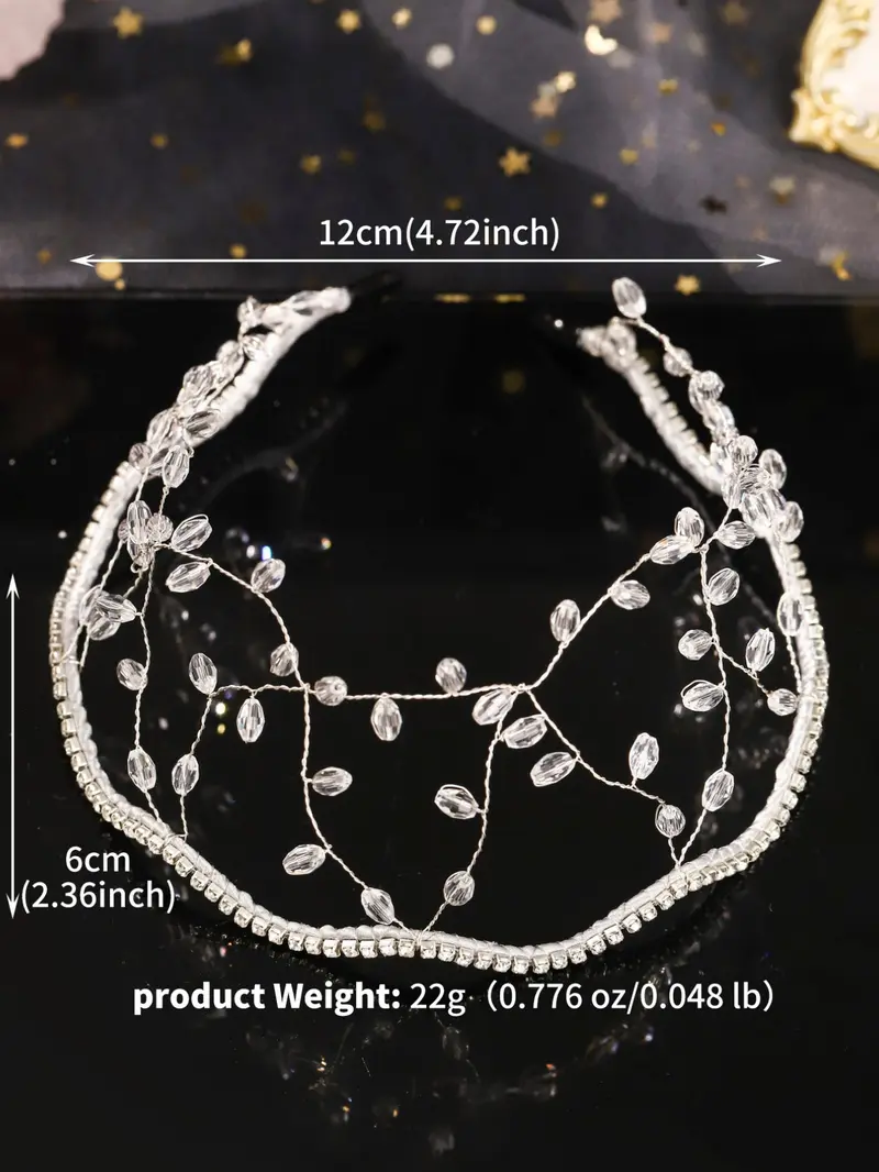 Multicolor Artificial Crystal Leaf Accents Crown Headband Forest Style Forest Theme Bridal Accessory, Bridal Headwear, Unique Artistic Design Tiara for All Seasons, Hairband