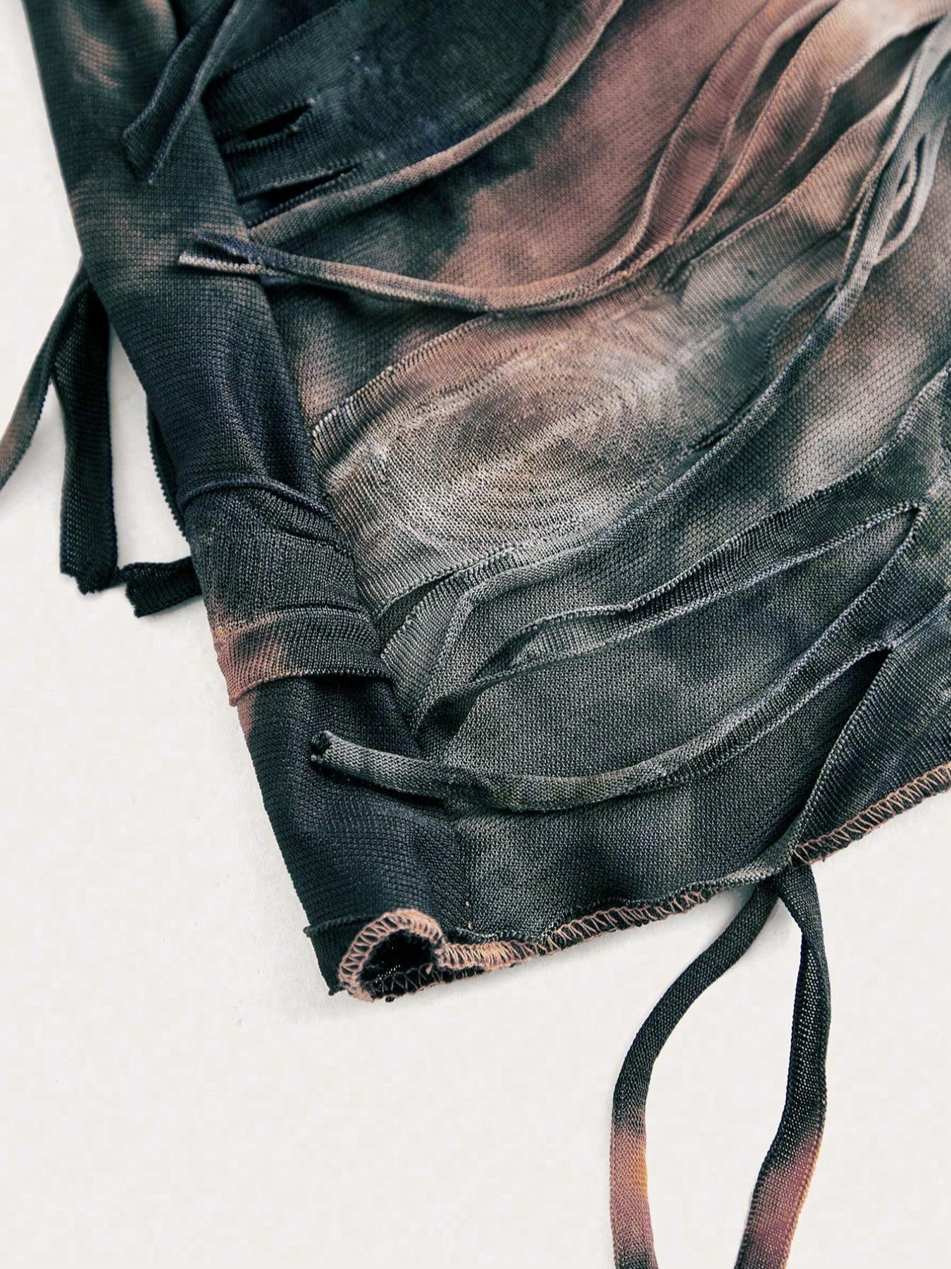 【Plus Size】 Tie Dye Ripped Flare Leg Leggings, Casual Comfy Bell Bottom Pants for Daily Wear, Women's Bottoms for All Seasons