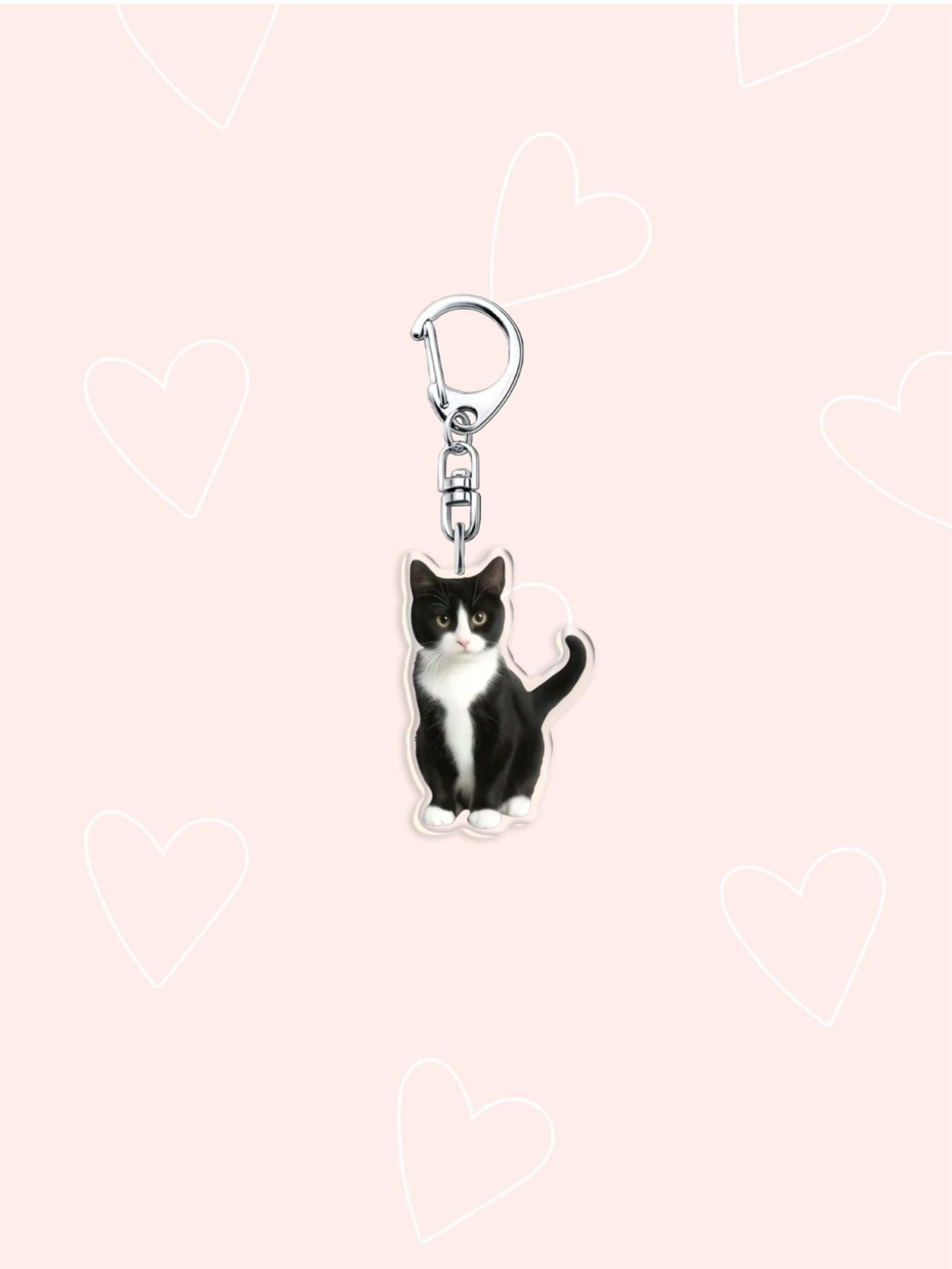 and Cat Keychain, Cute Animal Design, Casual Style Accessory, Perfect Gift for Pet Lovers, All Seasons Use