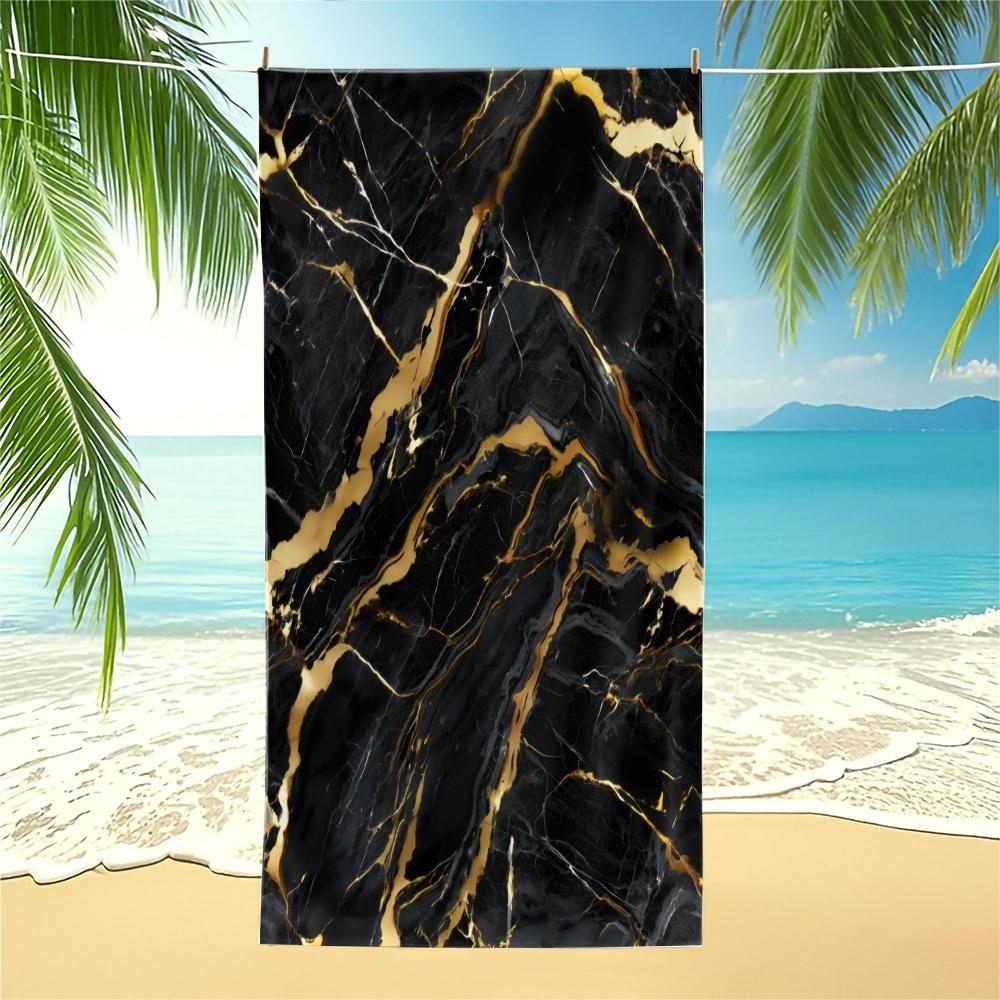 Fluid Ink Watercolor Beach Towel, Niche Artistic Design, Quick Dry Skin-friendly Lightweight Portable, Perfect for Seaside Vacation Photoshoot Daily Use