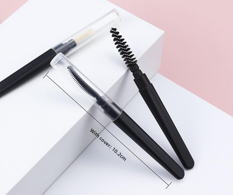 3 Pcs Silicone Eyelash Separator, Lashes Brush Separator, Mascara Brushes, Reusable Mascara Brush Wand, Eyebrow Spoolie Brushes Eyelashes Definer with Lid (Pink, Black)