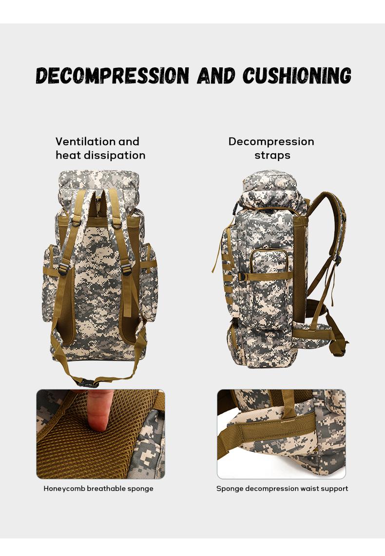 【Black Friday】Prepper Bags, 80L Big Forest Bugout Bags, 600D Oxford Fabric Go Bag, Waterproof and Breathable Travel Backpack, Spend night Biggie Handbag, Rugged and Durable Men's Camouflage Backpack Hiking Camping Hunting Fishing
