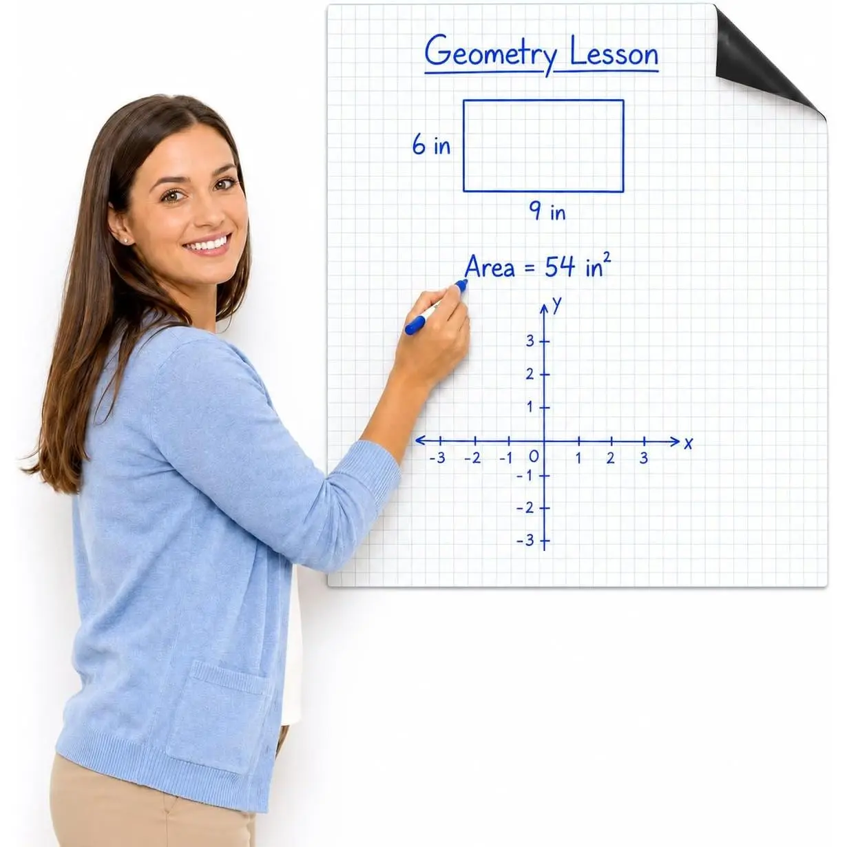 MAGNASHEET SQUARES   Dry Erase Graph Paper