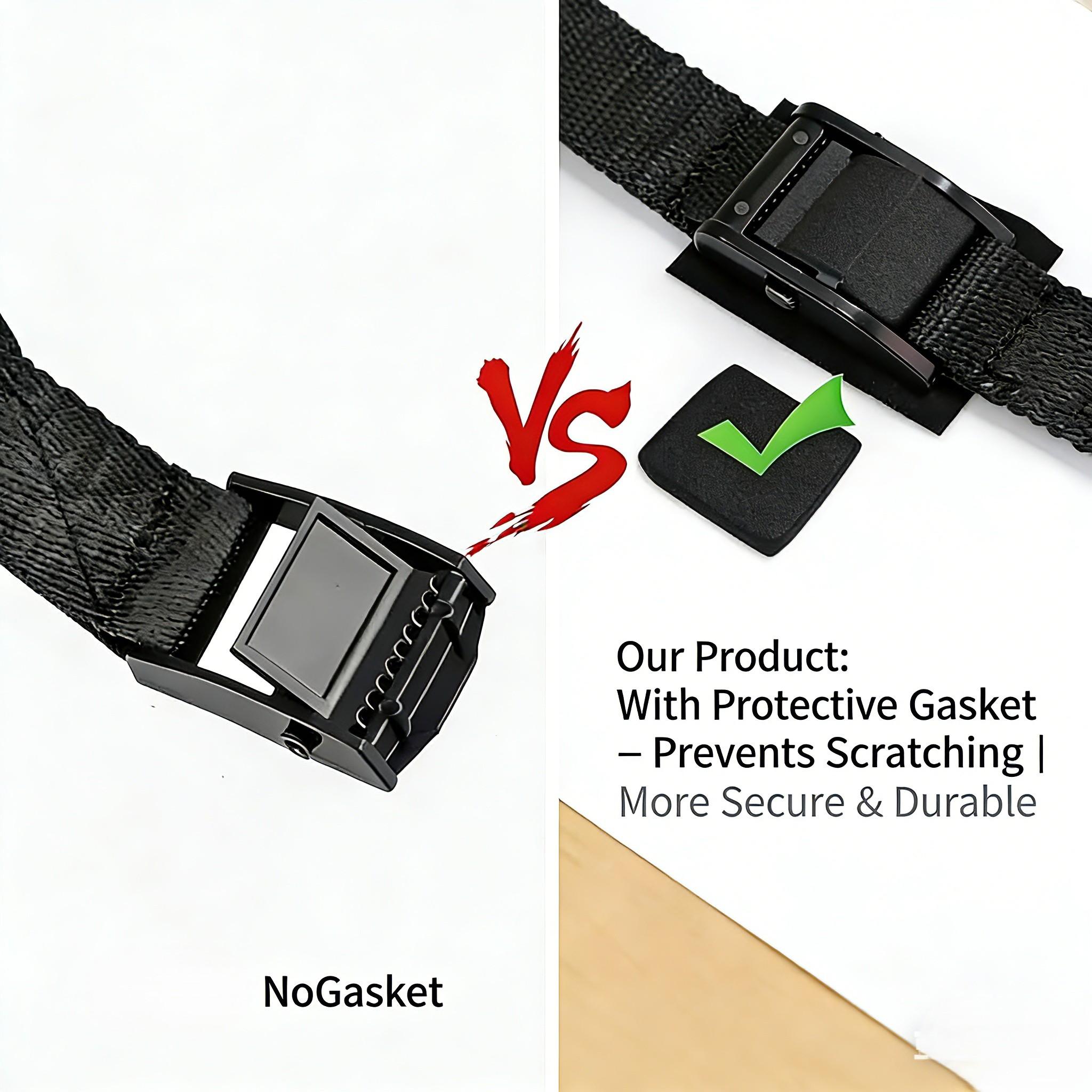 2-Pack Ratchet Straps with Anti-Scratch Pads, Safety Fixed Strap, Quick Release Buckle, for Motorcycles, Cargo, Kayaks, Boats, 78 Inches