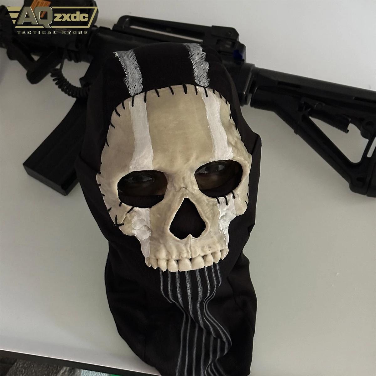 AQzxdc Cod 16 Simon Riley Ghost Mask V2 Operador MW2 Airsoft COD 19 Cosplay War Zone Tactical Full Mask Party Decoration Supplies shiesty mask cat ski mask