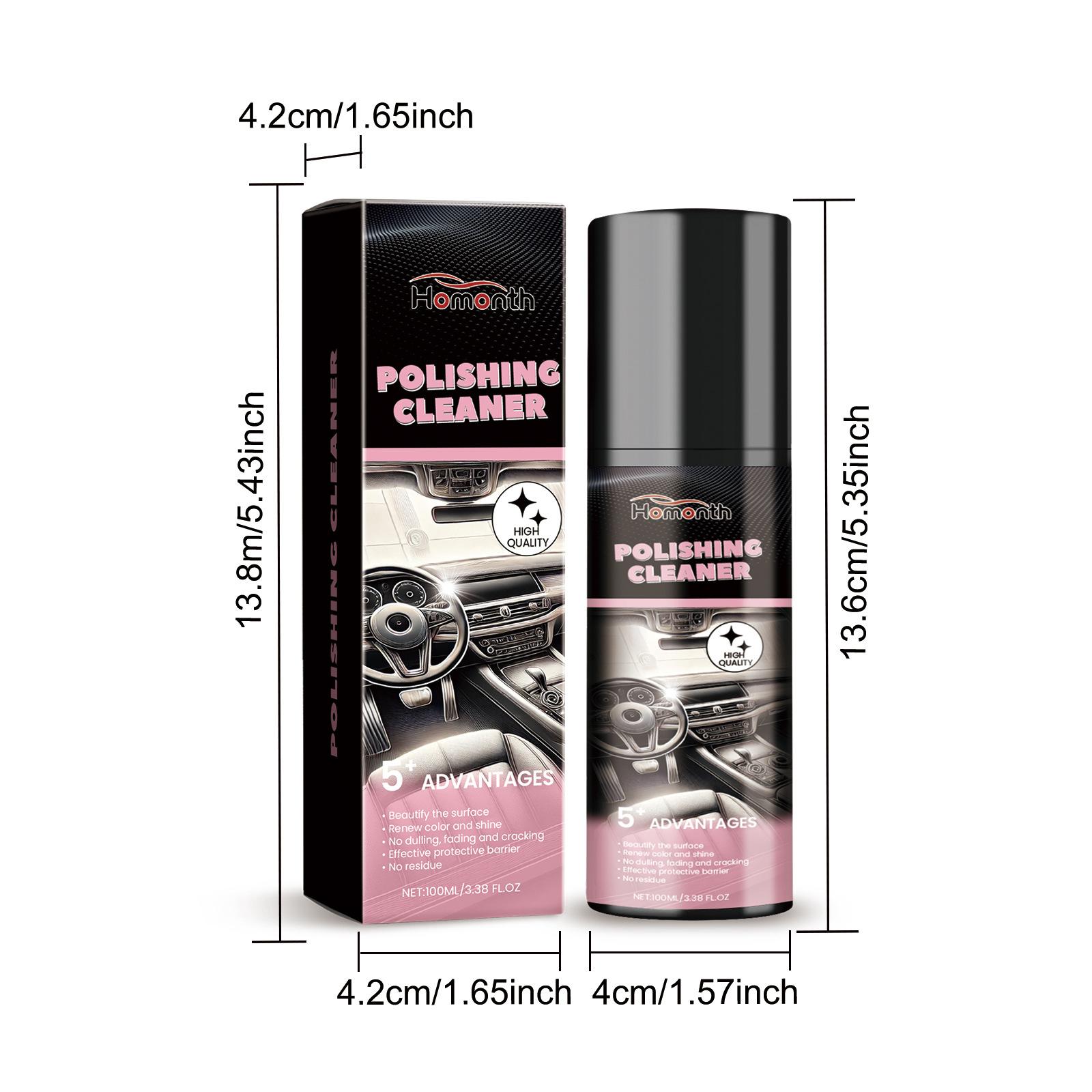 Car Interior Polish Agent, Glossy Shine Cleaning Maintenance, Anti-Dirty Polish, Enhances Appearance, Ideal for Car Care