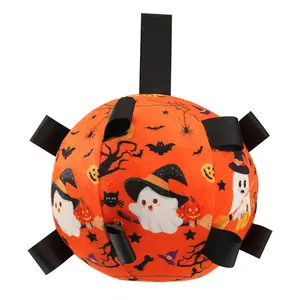 2026 Pet Toy Ball Halloween Dog Outdoor Toy Chewable Sound-Making Cotton-Filled Football for Pet Dog Training