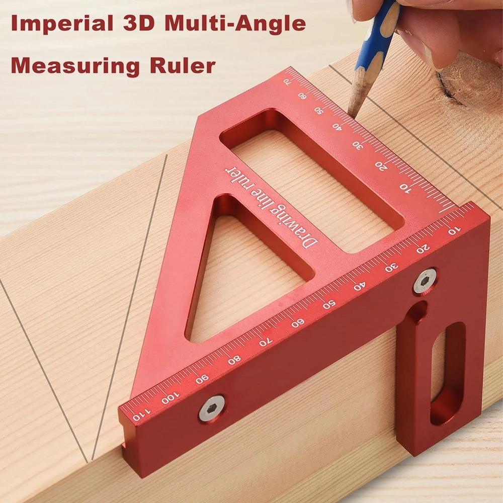 Professional Engineering Ruler with Protractor, Heavy Duty, High Precision Metal Measuring Tools Hardware for Woodworking and Construction, Portable Angle Finder, Miter Gauge, Layout Square, DIY Carpenter Tools, Multi-Function Measurement Solution