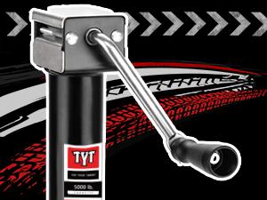 TYT A-Frame Trailer Jack, 5000lbs Capacity Side Wind Trailer Jack with Foot Plate, 15" Vertical Travel Heavy Duty Trailer Jack for Trailer, Utility Trailer, Yacht Trailer, Camper