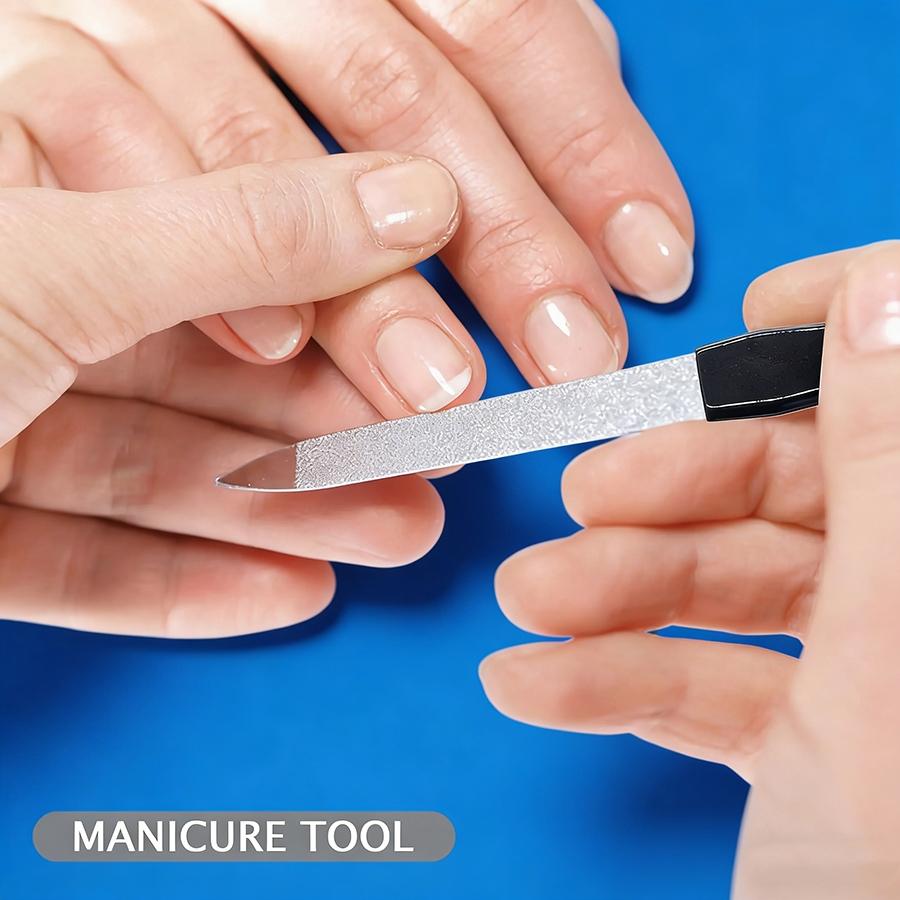 10pcs Double-Sided Metal Nail Files, Professional DIY Nail Art Accessories for Manicure and Pedicure Beauty
