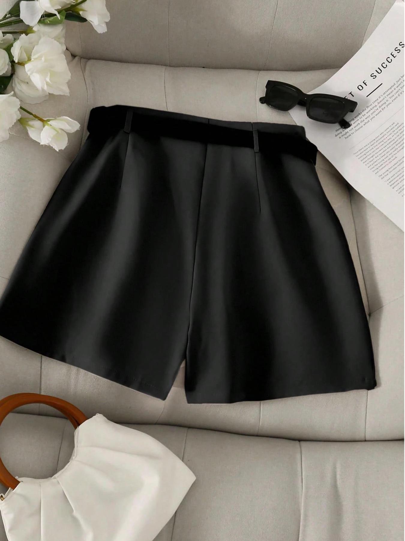 Women's Asymmetrical Hem Skirt Pants Set, Multifunctional One-Piece Shorts, Beltless Matching Skirt Pants 2 Piece Set