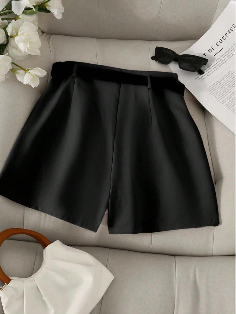 Women's Asymmetrical Hem Skirt Pants Set, Multifunctional One-Piece Shorts, Beltless Matching Skirt Pants 2 Piece Set