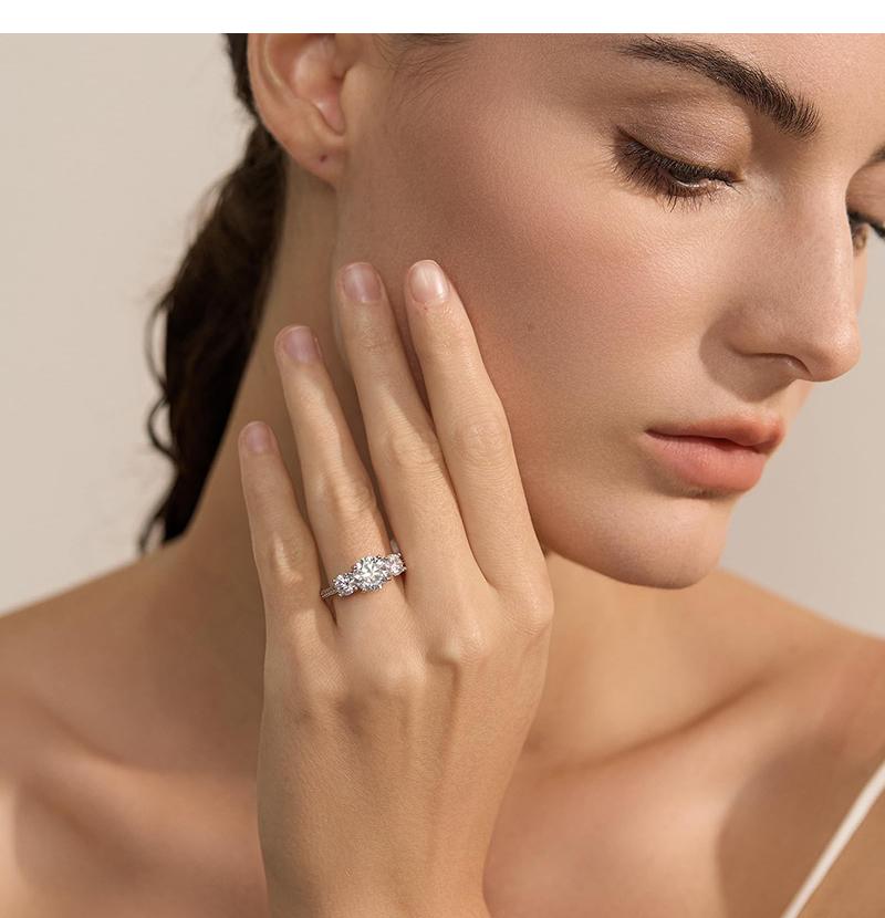 Engagement Ring Round Cut 4.0ct Wedding Promise Rings for Her R110