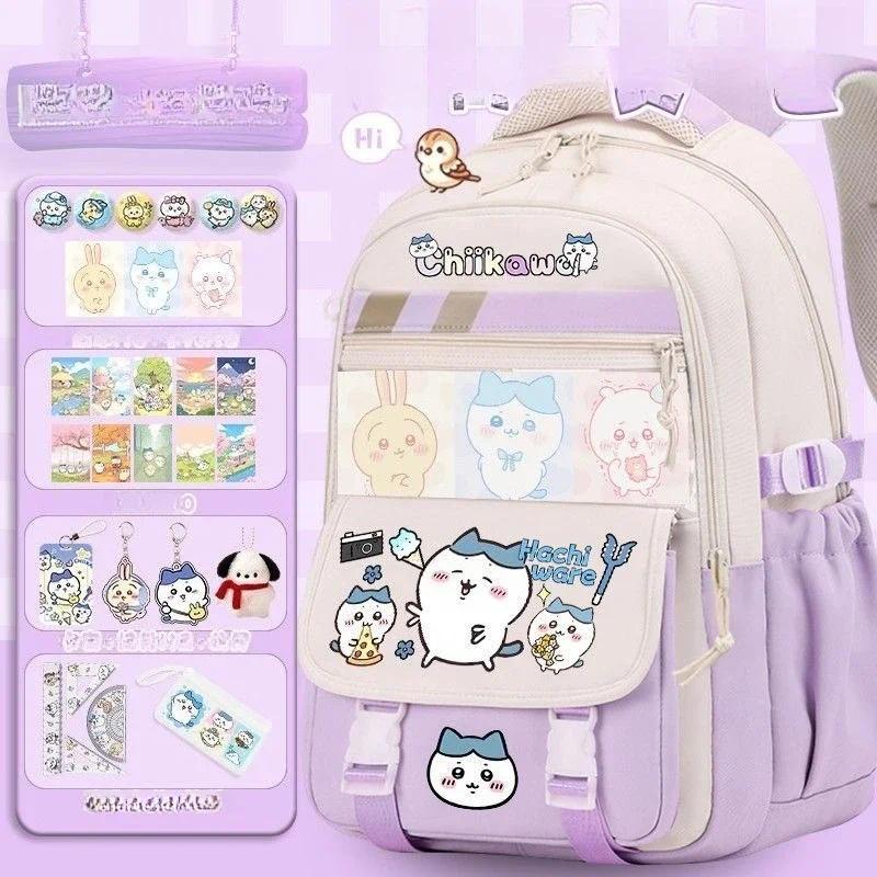 Anime Cartoon Chiikawa School Bag Junior School Primary School Student Hachiware Backpack Usagi Spine Protector Reduce Burden