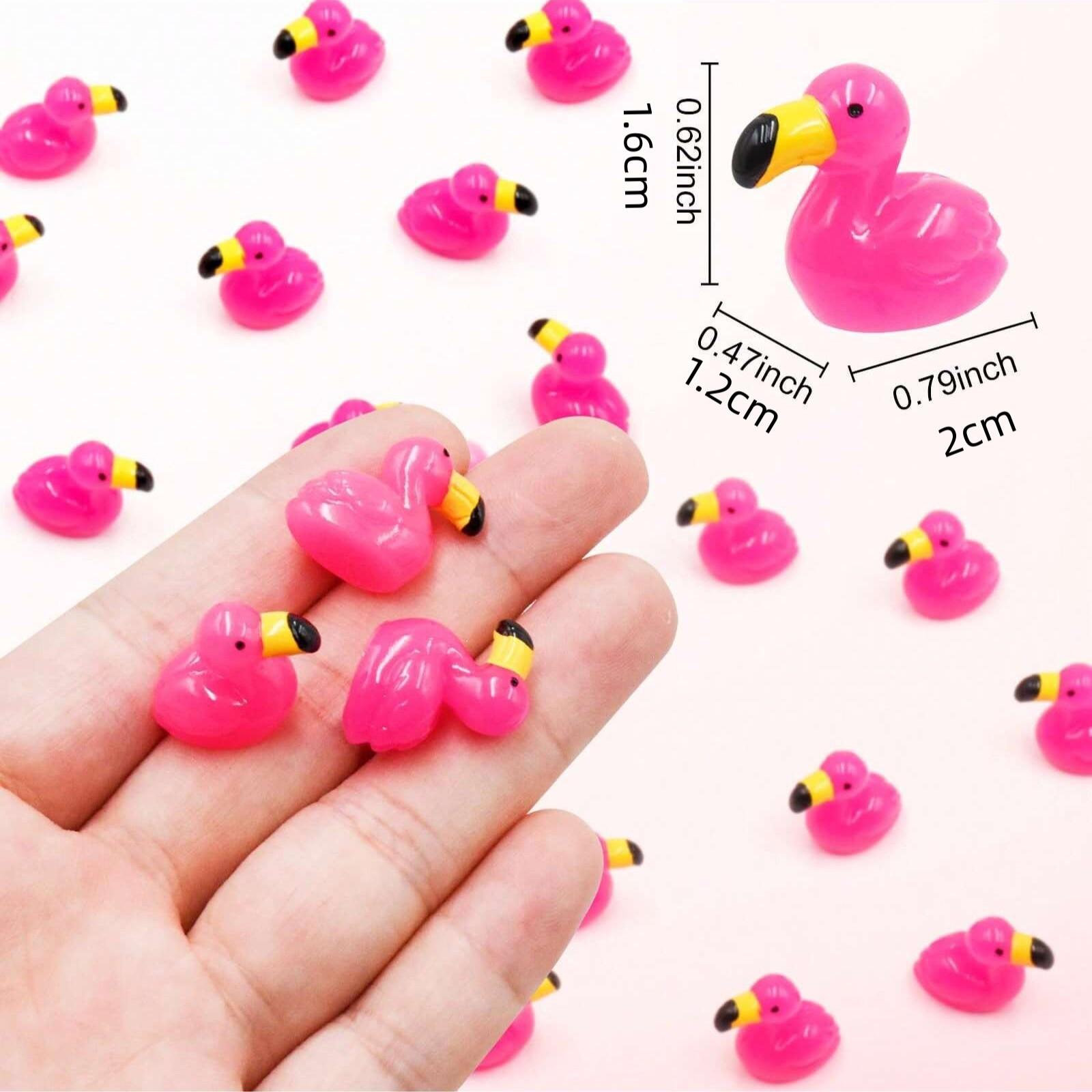 10/50/100 Pcs Mini Resin Flamingo Ducks, Flamingo Tiny Ducks, Cute Flamingo Figurines Ideal For Cake Topper Garden Dollhouse Landscape Aquarium Ornaments Decoration DIY Crafts
