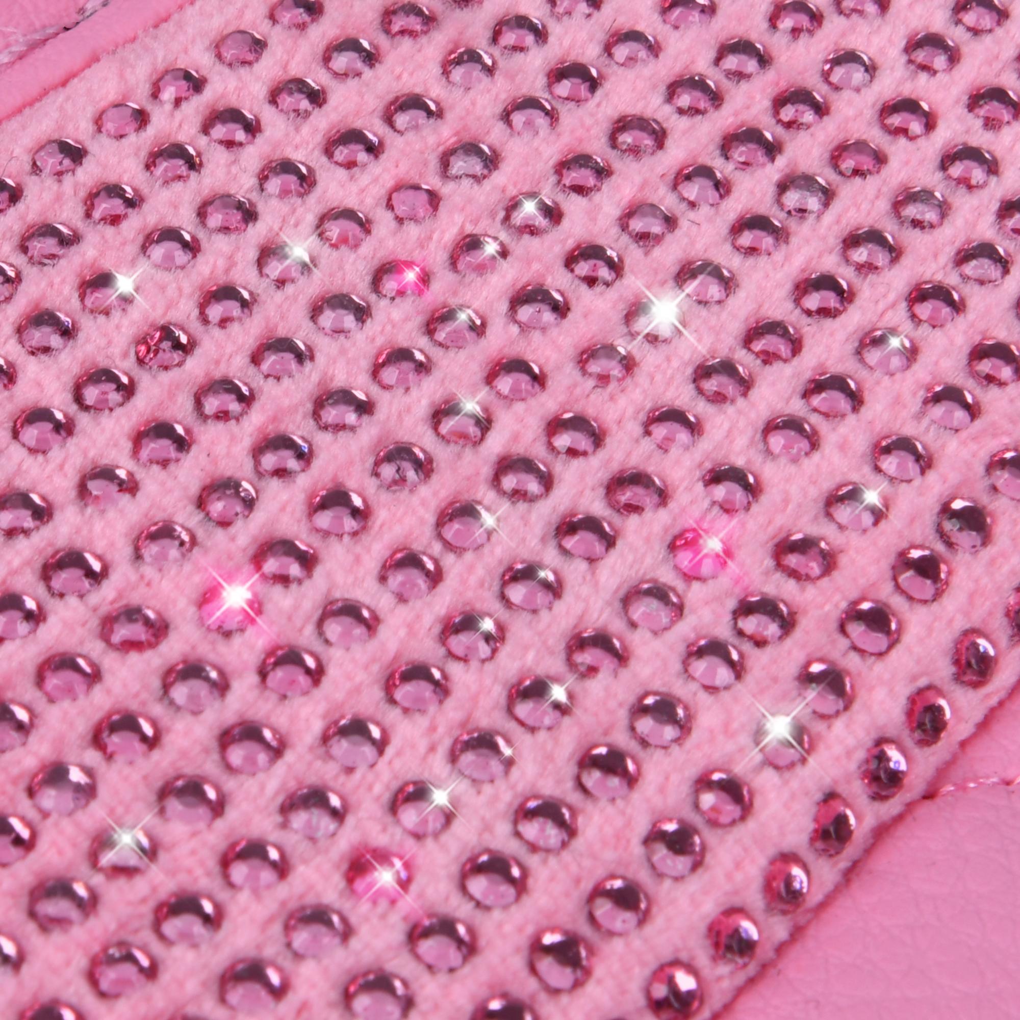 CAR PASS 5pcs Pink Bling Leather Car Mats Shining Diamond Rhinestones Sparkly Anti-Slip Waterproof Universal Fit Automotive SUV,Sedan,Van,Girl Women