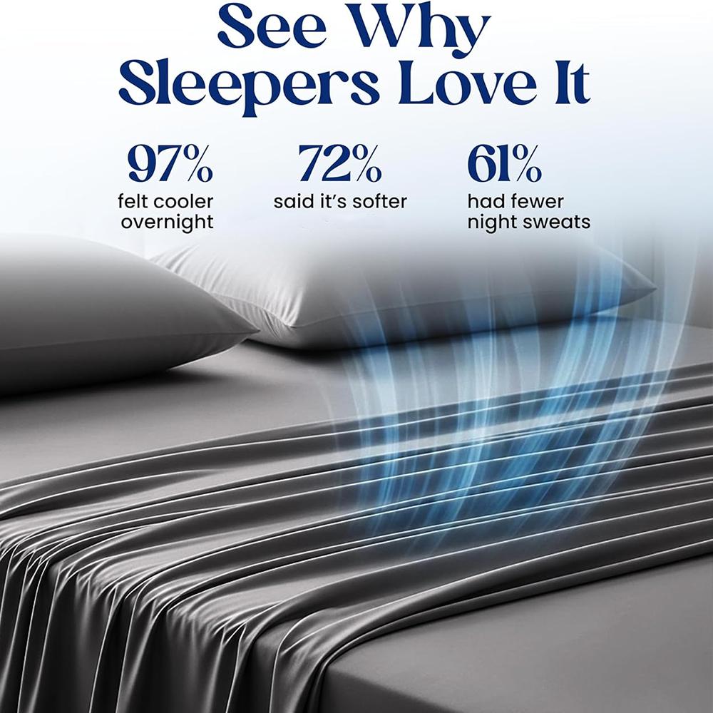 3/4PCS Extra Deep Pocket Bamboo Sheets Sets- Breathable & Cooling Bamboo Blended Bed Sheets-Sheet & Pillowcase Set, - Hotel Luxury Bed Sheet Set - Soft, Wrinkle Free & Comfy - Deep Pocket Twin/Full/Queen/King Sheet Sets