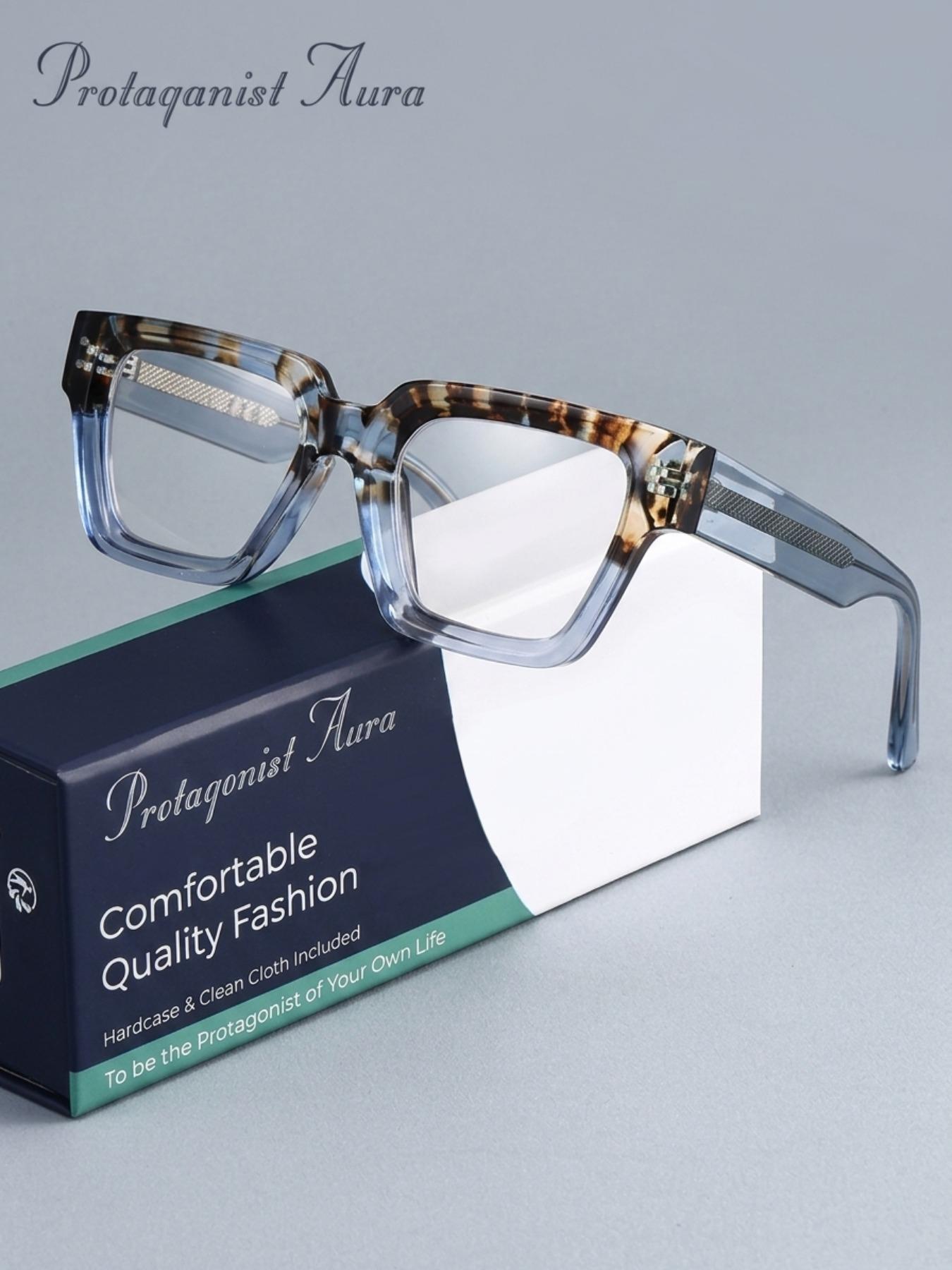 Protagonist Aura Anti Blue Light Glasses Tortoise Shell Square Style, Reduce Digital Eye Strain, Perfect for Work, Study And Gaming