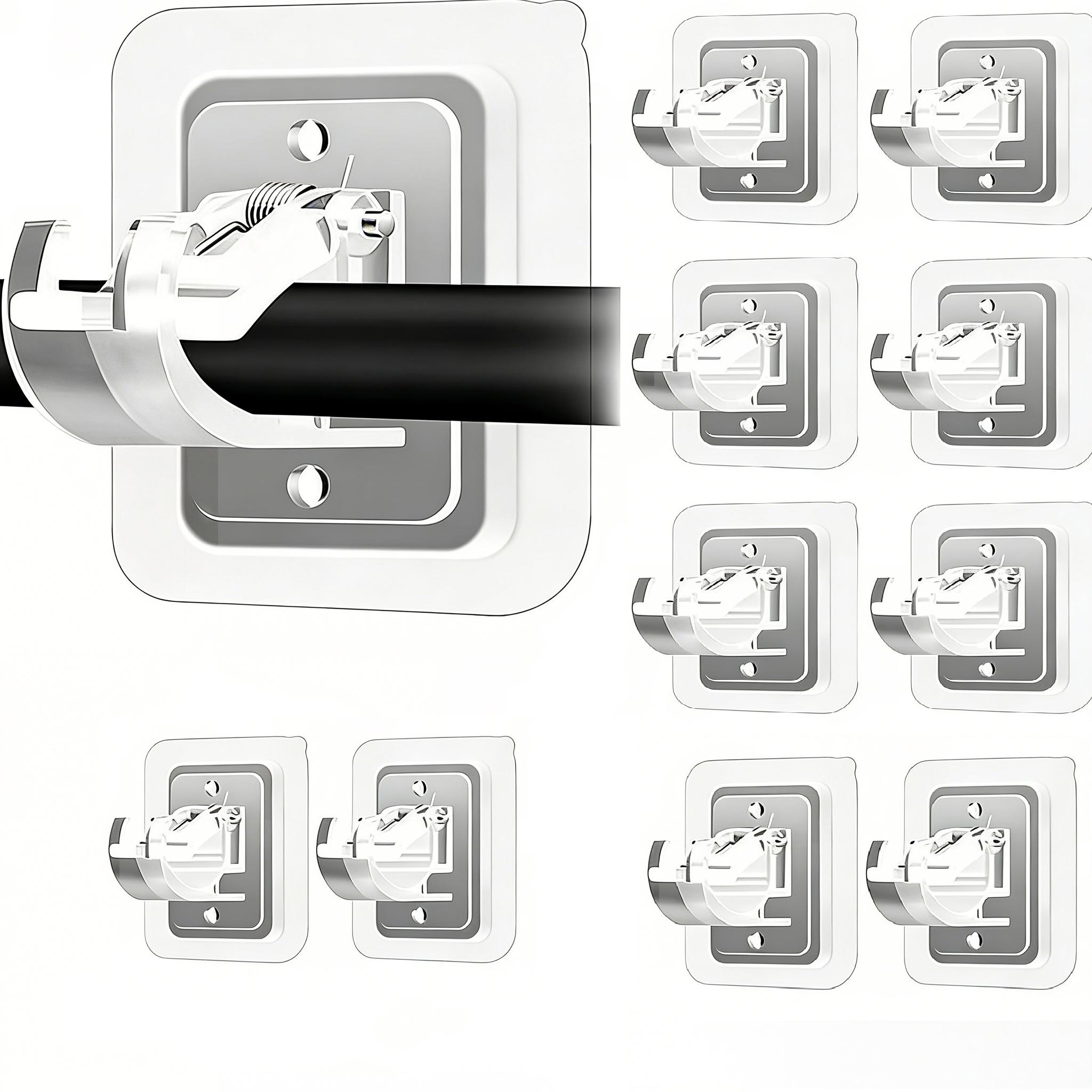 A set of 10PCS Curtain Rod Brackets with Clips,Transparent Drapery Hooks,Rod Hanging,Adjustable Rods Holder,Multipurposefor Curtain Rod Hooks for Livingroom Bathroom Kitchen Bedroom Toilet Apartment