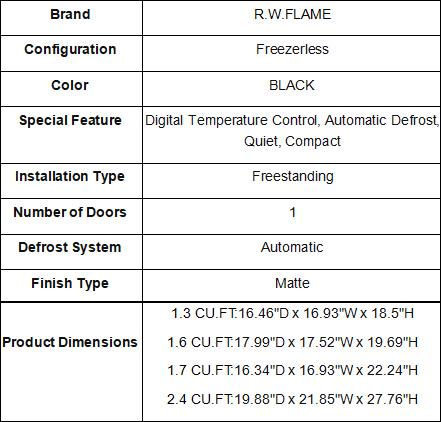 Mini Fridge Cooler - Beverage Refrigerator Black Glass Door for Beer Soda or Wine –Small Drink Dispenser Machine Clear Front Removable for Home, Office or Bar, 1.3-2.4cu.ft., Black