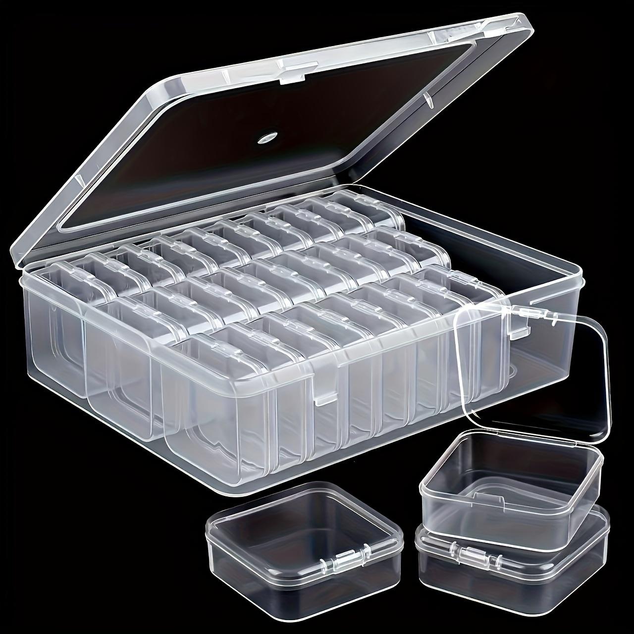 1 Set 30 Compartment Clear Plastic Stackable Drawer Storage Box Thickened Jewelry Bead Organizer Portable Craft Supplies Container for DIY Beading Hair Accessories Christmas Thanksgiving Gift