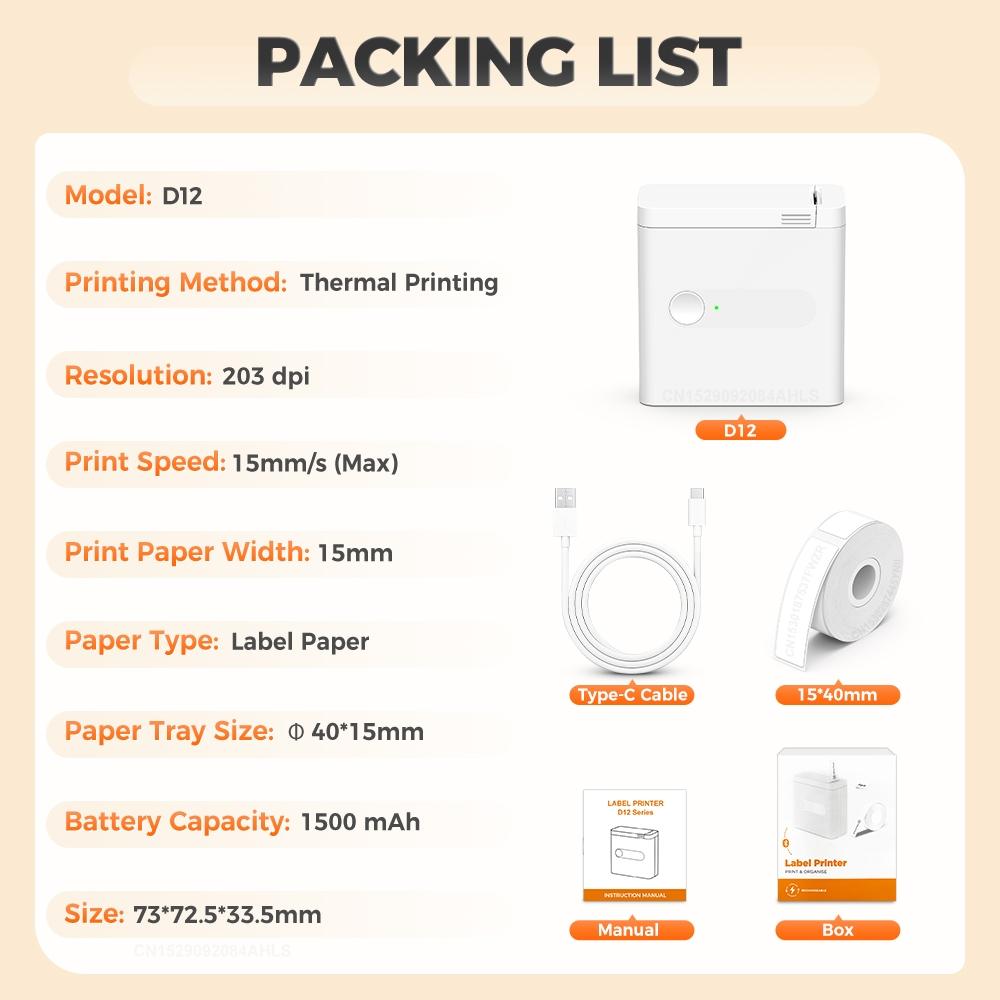 Mini Sticker Printer Bluetooth-compatible Label Maker, Portable Thermal Sticker Maker for Home Office Organization, Durable Design & Easy-To-Use Features