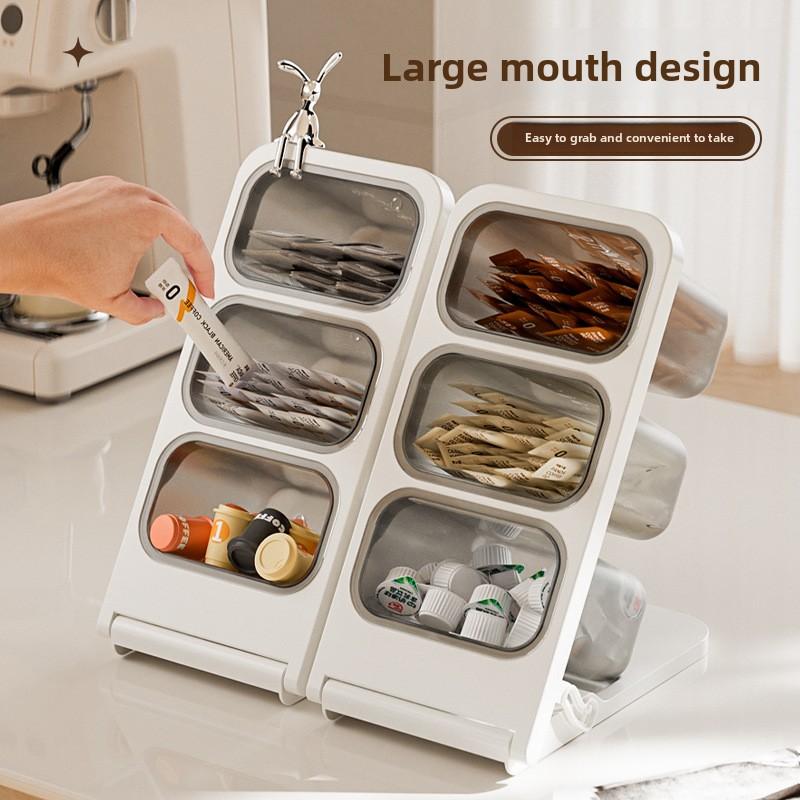 Capsule coffee storage box, desktop organizer, multi-layer tea bag storage box, multifunctional storage box, pen holder, makeup brush storage box, Cosmetic Storage Box