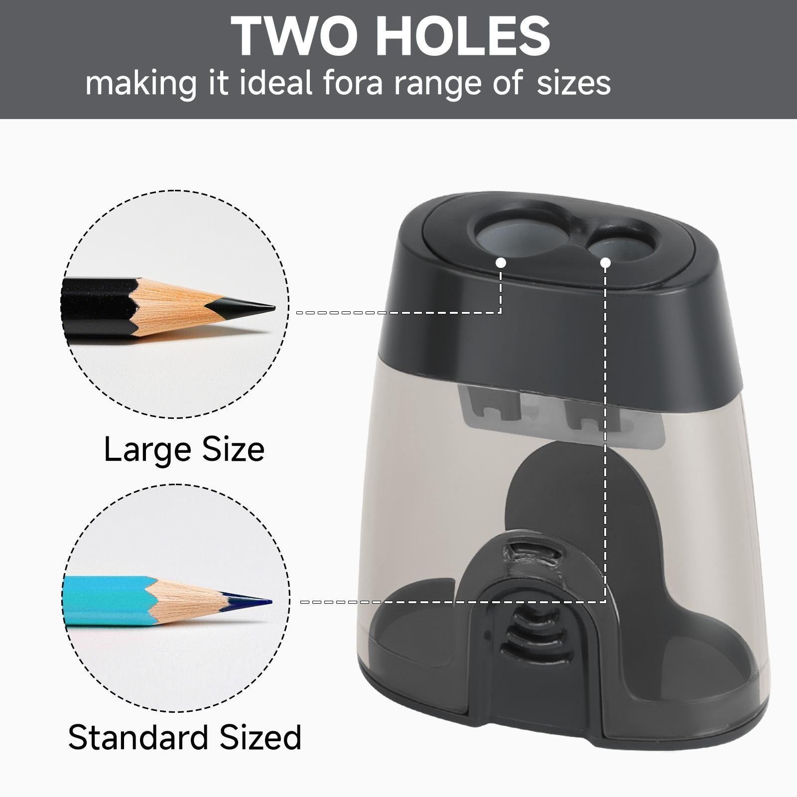 2pcs Sharpener with Storage Box, for 6-12mm, 2 Dual-Hole Sharpener, Portable Multi-functional Sharpener, Stationery Supplies
