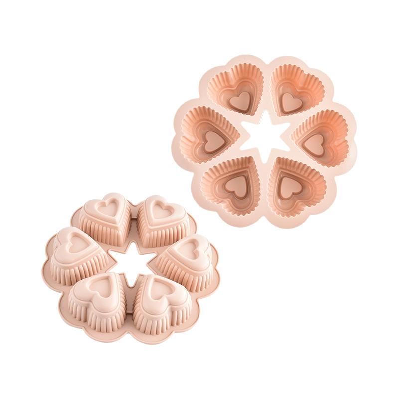 1PCS Silicone Heart-Shaped Baking Mold, Non-Stick Cake Chocolate Cookie Mold, High-Temperature Resistant, Easy to Clean, Durable, Perfect Gift