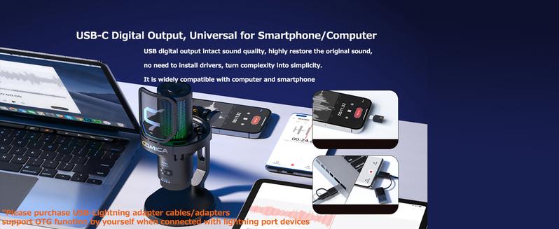 COMICA EJoy Uni/Uni PRO Wireless Gaming Microphone | RGB Condenser Mic with CalMix Noise Reduction | Adjustable Boom Arm • Plug & Play • 50H Battery | PC/Mobile Compatible for Streaming & Podcasting COMICA EJoy Uni/Uni PRO Wireless Gaming Microphone | RGB Condenser Mic with CalMix Noise Reduction | Adjustable Boom Arm • Plug & Play • 50H Battery | PC/Mobile Compatible for Streaming & Podcasting