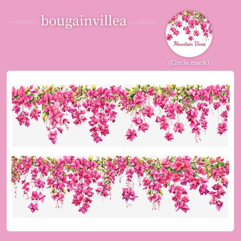 Mountain Vine Theme DIY Scrapbook Stickers Roll, Graphic Decal, Pet Tape Decorative Journal Album, Handmade Craft Supplies for Creative Projects