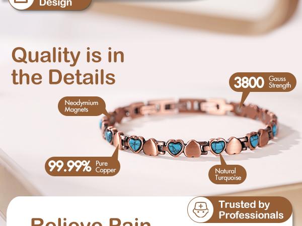 Jecanori Copper Bracelets for Women, 99.99% Pure Copper Magnetic Bracelets with Effective Neodymium Magnets, Adjustable Jewelry Gift with Sizing Tool Trendy Stack Bangle Elegant Minimalist Bangle