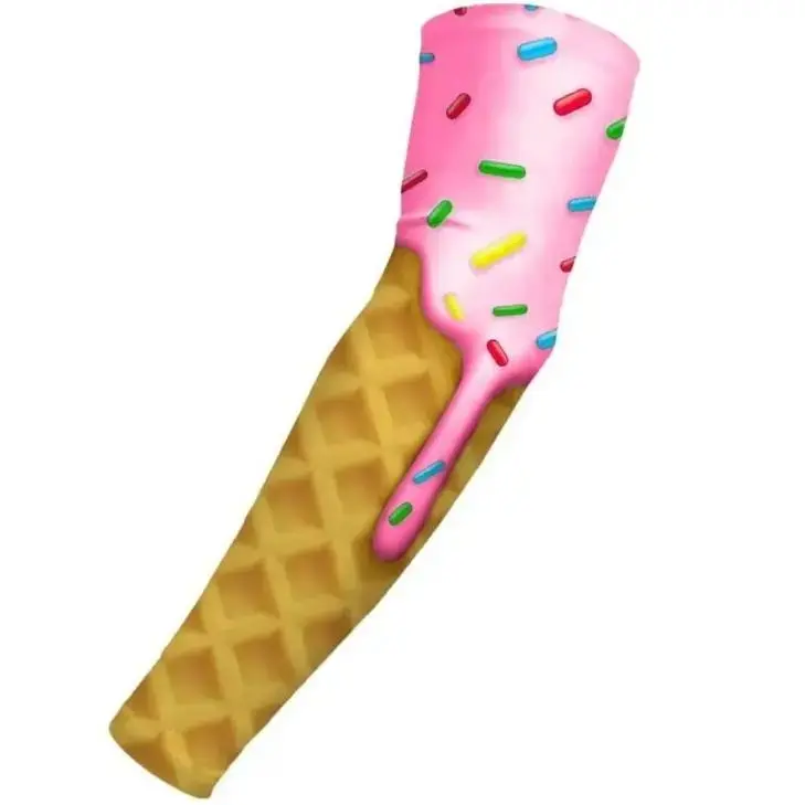 Baseball Sports Compression Arm Sleeve Strawberry Ice Cream Cone Sprinkles